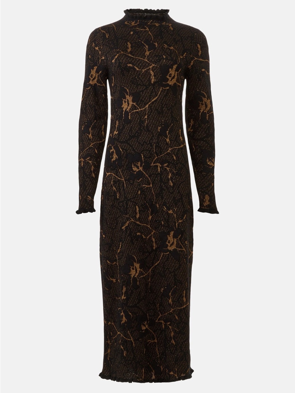 Marie Oliver Black Maxi Dress with Brown Marbled Print - Picture 5 of 13